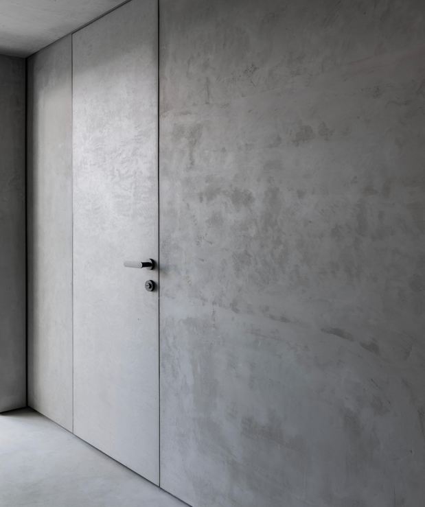 Теневой профиль тип 1, скрытые двери - отделка декоративная штукатурка